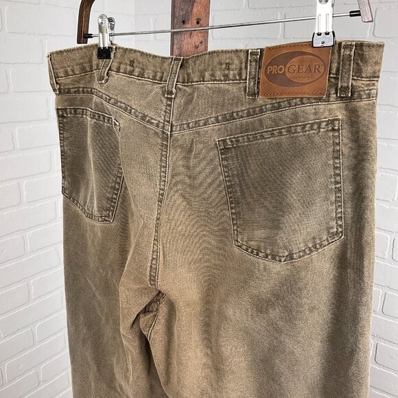 Wrangler Pro Gear Jeans Men 35W x 32L Brown Tan Brush Hiking Straight Chore Pant - Picture 4 of 12